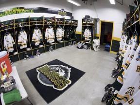 The inside of the Humboldt Broncos locker room is pictured Wednesday, September,12, 2018