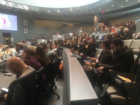 A public hearing at city hall that gave citizens a chance to provide feedback on proposed city budgets for the next four years was packed on Monday, Nov. 26, 2018.