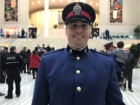 Const. Kyle Pepper was one of 29 new police recruits to graduate in a ceremony at city hall on Friday, Nov. 23, 2018. Originally from Zimbabwe, he has been a lawyer in both Canada and South Africa, where he grew up.