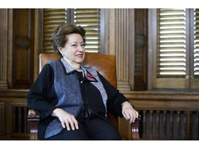 Ana Maria Gordon, the only surviving Canadian passenger of the MS St. Louis, meets with Prime Minister Justin Trudeau in his office on Parliament Hill in Ottawa on Wednesday, Nov. 7, 2018.THE CANADIAN PRESS/Sean Kilpatrick