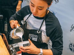 So Young Min is an expert in latte art for Second Cup. You can find her at the Terwillegar Community Recreation Centre outlet.