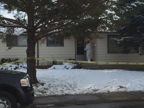 Police in protective suits were investigating at a Rundle Heights home Saturday afternoon in the area of 109 Avenue and 31 Street following the death of a 56-year-old man Friday evening.