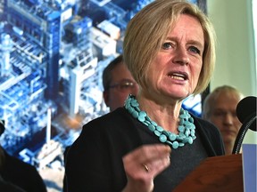 Premier Rachel Notley is seeking industry interest in oil refining from the private sector, she said at a news conference in Edmonton on Tuesday, Dec. 11, 2018.