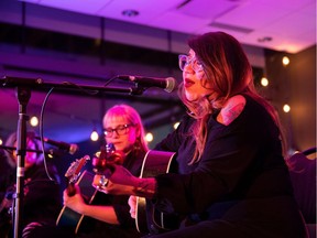 Celeigh Cardinal performs during I Am Enough at the ATB Arts and Culture Branch in Edmonton, Alta., on Sunday, Dec. 16.