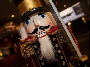 A nutcracker guards the entrance during a matinee performance of Shumka's production of the Nutcracker at the Northern Alberta Jubilee Auditorium.