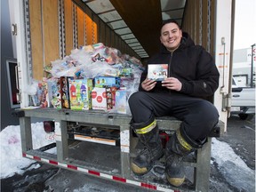 Philanthropist Dan Johnstone (Can Man Dan) is in the middle of his third of five campouts on Saturday, Dec. 8, 2018 at Famous Toys in Edmonton. This one is four days long to raise donations for Santas Anonymous and the Edmonton Food Bank.
