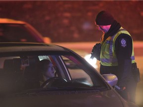 The Edmonton Police Service's Impaired Driving Unit kicks off its annual Holiday Checkstop campaign with the goal to help keep impaired drivers off city streets on Thursday, Dec. 6, 2018, in Edmonton.