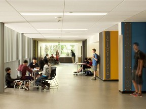 A hallway in Nikola Tesla STEM High School in Lake Washington School District near Seattle, Wash. The school is one of nine that a delegation of Edmonton Public Schools employees and trustees visited earlier in 2018.