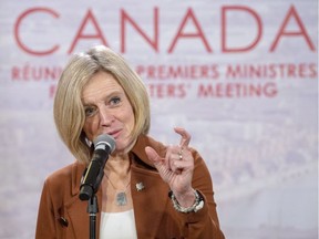 Alberta Premier Rachel Notley speaks to the media at the first ministers conference on Friday, Dec. 7, 2018 in Montreal.