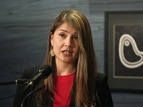 Indigenous Tourism Alberta executive director Tarra Wright Many Chief at a news conference to announce an initiative to increase Indigenous tourism in Alberta on Tuesday Dec. 11, 2018 at the River Cree Resort and Casino in Edmonton.