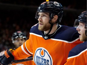 Edmonton Oilers forward Leon Draisaitl celebrates his goal against the visiting Montreal Canadiens on Nov. 13, 2018, at Rogers Place.