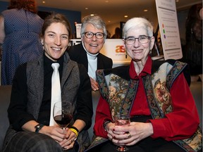 (From left) Emma Wilkins, Thais McKee and Pam Hofmann during the Pride Centre of Edmonton's 2019 Pride Gala at the Art Gallery of Alberta on Saturday, Jan. 19.