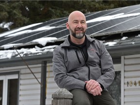 Clifton Lofthaug, president of Great Canadian Solar, says the cost of solar has come down to $2.50 a watt. That means roughly $9,000 for a typical house, after the provincial and municipal rebates. Photo shot in Edmonton, January 26, 2019.