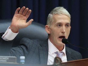 Former U.S. Rep. Trey Gowdy, R-S.C., questions witness FBI Deputy Assistant Director Peter Strzok during a joint hearing on Capitol Hill on July 12, 2018. As one of his last acts as a congressman, Gowdy requested a review of how the suspect in the Sept. 30, 2017, vehicle attack in Edmonton was able to transit through the U.S.