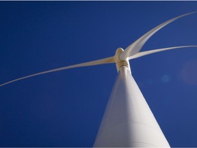 A TransAlta wind turbine is shown at a wind farm near Pincher Creek, Alta., Wednesday, March 9, 2016.