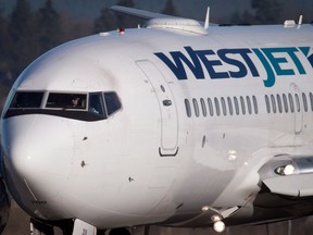 A WestJet flight went off the taxiway at Edmonton International Airport on Friday, Jan. 18, 2019.