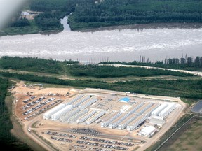 An aerial view of a camp, which houses workers in Fort McMurray's oilsands. Fort McMurray, Tuesday, Aug. 14, 2012, ERIKA BEAUCHESNE/QMI Agency