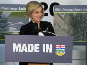 Premier Rachel Notley speaks during her announcement on Friday, Jan. 25, 2019, of a new interchange at 65 Avenue and Highway 2 in Leduc that will create 8,300 jobs, attract $600 million in new investment and keep people and products moving safely.