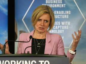 Alberta Premier Rachel Notley speaks about the Made-in-Alberta energy strategy at the Alberta's Industrial Heartland Association's annual stakeholder event at the Edmonton Convention Centre on Thursday, Jan. 17, 2019.