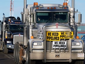Hundreds of truckers joined a truck convoy in Nisku on Dec. 19, 2018 to support the oil and gas industry in Alberta.