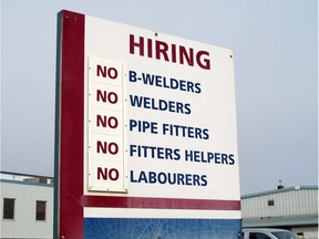 Job board outside a Nisku workplace. File photo.