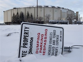 The Coliseum, 7424 118 Ave, in Edmonton Monday Dec. 31, 2018. Formerly known as Northlands Coliseum or Rexall Place, the arena was officially closed one year ago on Jan. 1, 2018.