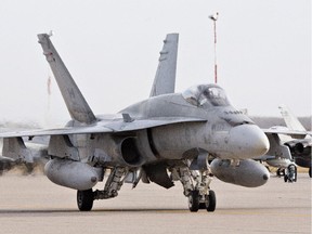 A CF-18 Hornet at CFB Cold Lake. Jean-Francois Paquette, a former mechanic at the base, was sentenced on Feb. 18, 2022, to 15 months in jail for child luring.