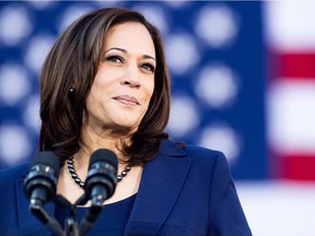 In this file photo taken on January 27, 2019 California Senator Kamala Harris speaks during a rally launching her presidential campaign in Oakland, California.