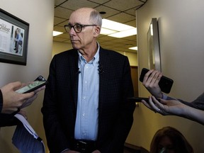 Alberta Party Leader Stephen Mandel at a news conference in Edmonton on Feb. 9, 2019.