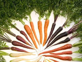 Carrots can be grown in a variety of colours aside from orange, including black, red, purple, white and yellow.