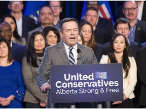 Jason Kenney speaks at a rally at the Edmonton EXPO Centre, leading up to the provincial election.