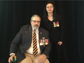 Mark Campbell and Donna Campbell spoke at For the Soldier on Wednesday, Feb. 20, 2019, a fundraiser held by the Princess Patricia Canadian Light Infantry Foundation about their experience navigating support systems for Mark Campbell after he was wounded in Afghanistan in 2008.