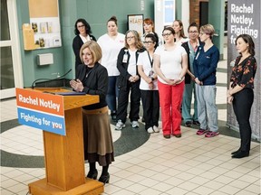 Alberta Premier Rachel Notley at Chinook Regional Hospital, in Lethbridge on Saturday, Feb. 23, 2019, in a photo posted to Notley's social media page.