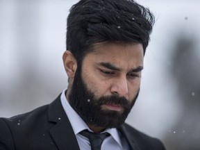 Jaskirat Singh Sidhu, the driver of a transport truck involved in the deadly crash with the Humboldt Bronco's bus, enters the Kerry Vickar Centre, which is being used for his sentencing hearing, in Melfort, SK on Thursday, January 31, 2019.