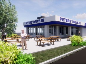 A rendering of the proposed "Peters' Drive-In Retail Centre" at 5138 Gateway Blvd. being developed by Colliers International.