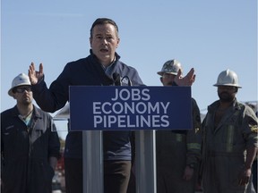 Alberta UCP leader Jason Kenney speaks at Total Energy Services in Leduc Alta. on Tuesday, March 19, 2019.