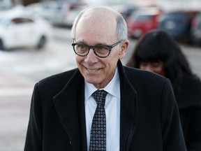 Alberta Party Leader Stephen Mandel arrives for a news conference in Edmonton after being declared eligible by the courts to run in the upcoming provincial election on Monday, March 4, 2019. Photo by Ian Kucerak/Postmedia