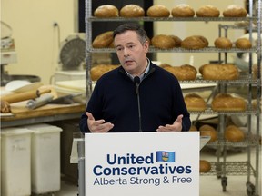 United Conservative Party leader Jason Kenney speaks about an RCMP probe into the UCP leadership race.  the UCP's proposed Open for Business Act during a press conference at the Vienna Bakery, 10207 63 Ave., in Edmonton Friday March 15, 2019.