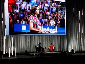 Michelle Obama spoke at Rogers Place on Friday, March 22.