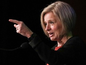 Alberta Premier Rachel Notley addresses members of UFCW Local 401 at Hyatt Regency Hotel in downtown Calgary on Friday, March 15, 2019.