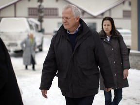 President of Coastal GasLink pipeline Rick Gateman leaves the office of the Wet'suwet'en First Nation after meeting with RCMP members and hereditary chiefs to discuss ways of ending the pipeline impasse on Wet'suwet'en in Smithers, B.C., on Thursday, January 10, 2019.