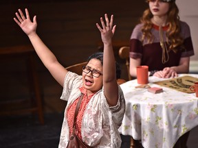 Jaysel Arroyo plays Grace Sharp in Company of Saints production of Murder Inn at St. Joseph High School, for Cappies in Edmonton, March 15, 2019. Ed Kaiser/Postmedia