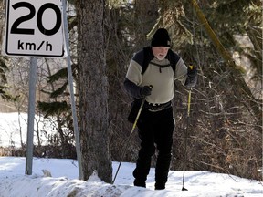 Randy Murray observes the speed limit while skiing at Hawrelak Park in Edmonton on Tuesday March 5, 2019.