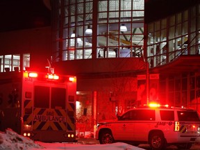Edmonton Fire Rescue Services responded to the Terwillegar Recreation Centre Thursday evening after reports of an ammonia leak. Ian Kucerak/Postmedia