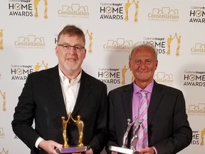 Stewart McAndrews (left), Chief Financial Officer, Beaverbrook Group of Companies, and Ed Dover, VP of Construction, Dolce Vita Homes, at the HOME Awards.