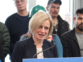 Alberta NDP Leader Rachel Notley speaks at a press conference at MacDonald Island Park in Fort McMurray, Alta. on Wednesday, March 27, 2019.