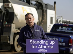 Alberta UCP Leader Jason Kenney unveiled the UCP Fight Back Strategy against foreign anti-oil special interests outside the Trans Mountain Edmonton Terminal on Friday, March 22, 2019.