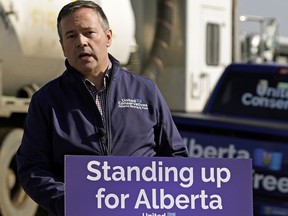 Alberta UCP Leader Jason Kenney speaks to media in Edmonton on March 22, 2019. Kenney says the UCP would create an Alberta Parole Board if elected, taking parole responsibilities for provincial inmates out of the hands of the federal authorities.