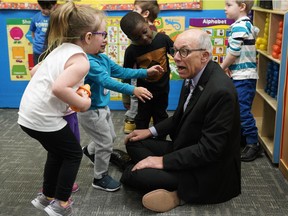 Alberta Party leader Stephen Mandel announced that, if elected to form government, his party would provide a billion dollars for childcare in Alberta. He made the announcement at Country Club Daycare & Out of School Care Centre in Edmonton on Wednesday March 20, 2019.