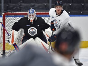 Edmonton Oilers practice at Roger Place in Edmonton on Friday, March 8, 2019.